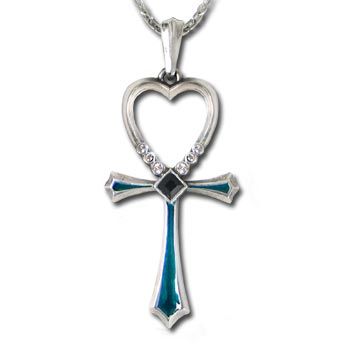 P489 – Crystal Heart Ankh - Lailiworld